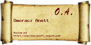 Omoracz Anett névjegykártya